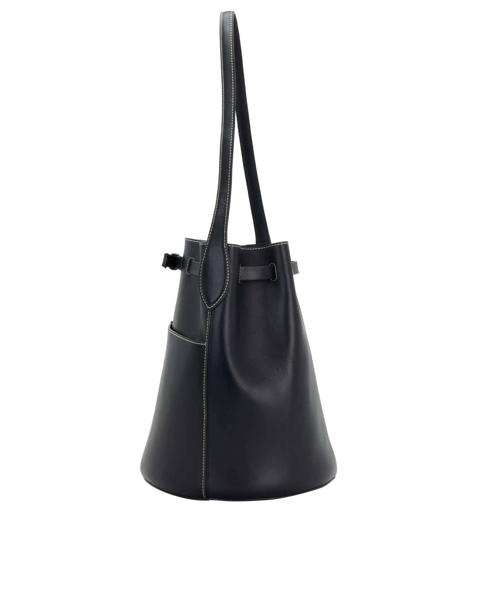 Return To Nature Large Bucket Bag, &pound;295, Handbags, Black, Leather, Bottom view